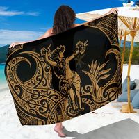 Pareo de Playa Estilo Polinesio, Transparente, de Chifón, para Cubrir el Bikini, Bufanda de Baño para Mujer, Regalo para Vacaciones