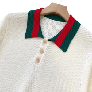 Custom-designed luxury men's knit sweaters made to order summer cotton men's short-sleeved button-<b>down</b> knitwear polo knit sh - Product Image 6