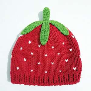 หมวกบักเก็ตถักโครเชต์ทำมือ อะคริลิค ใส่ได้ทั้งชายหญิง ลายใบสตรอว์เบอร์รี่สีแดงน่ารัก ขอบลายการ์ตูนหวานๆ สไตล์หวานๆ เหมาะสำหรับเดินทาง - Product Image 5