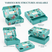 Boîte de rangement de luxe en carton ondulé kraft avec couvercle et base, personnalisable avec logo floral, pour vêtements, t-shirts, cadeaux, vente en gros