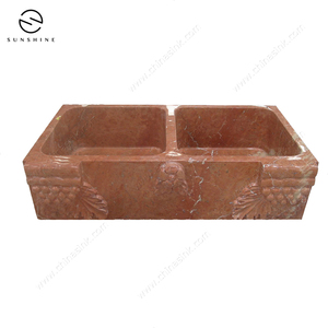 Évier de cuisine en marbre rouge, pierre à Double bol, prix Direct d'usine, nouveau - Product Image 5