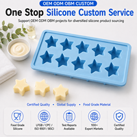 Moule en silicone flexible pour barres de lotion Star, 10 cavités, pour beurres corporels solides, barres de massage, kits spa et cosmétiques en marque blanche