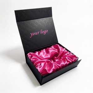Boîte cadeau en papier recyclé de luxe personnalisée avec logo imprimé, emballage de luxe avec ruban - Product Image 1