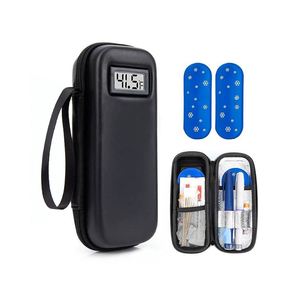 Large Capacity EVA Waterproof Portable <b>Cooler</b> Case Zipper Closure Insulin Pen Temperature Display for Diabetes Storage - Product Image 4
