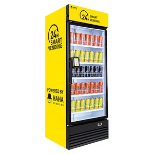 Vendedor máquina para bebidas y aperitivos máquina expendedora combinada con lector de tarjetas con refrigerador