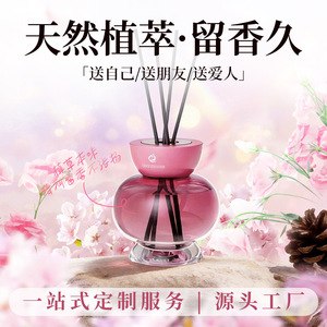 Reed <b>Diffuser</b> Oil Round Glass Bottle <b>With</b> Rattan <b>Sticks</b> Aromatherapy For Bedroom Living Room Bathroom 60 90 Days Lasting - Product Image 4
