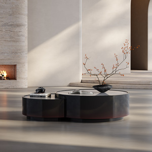 Mesas de Centro Modernas Nórdicas Decorativas para Sala de Estar, con Superficie de Piedra Sinterizada de <span class=keywords><strong>Alta</strong></span> Calidad y Base Gris, Multifuncionales - Product Image 2