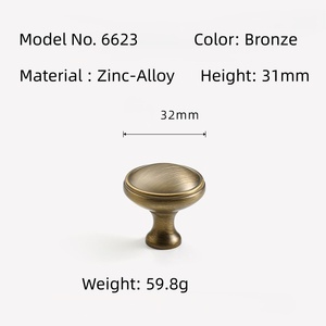 金メッキ亜鉛合金製フランスアンティーク装飾フック（キャビネット・引き出し用家具金具） - Product Image 1