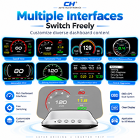 OBD2 GPS HUD avec boutons stéréo, 110 °   Écran réglable, synchronisation de la navigation via application Bluetooth et luminosité automatique à 8 niveaux pour voitures