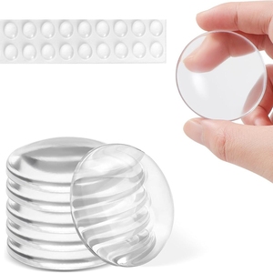 6 unidades/bolsa Almohadillas de silicona anticolisión y silenciadoras - Amortiguadores para manijas de puerta, Adhesivos para puertas de refrigerador, Tope de puerta, Protector de pared trasera para puertas de armario - Product Image 1