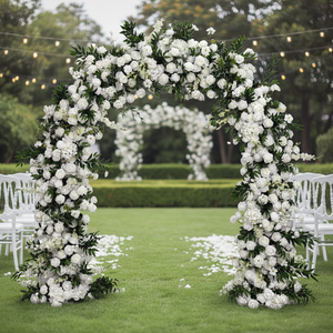 Arco de Flores Artificiales de Seda DKB, Decoraciones Clásicas para Bodas, Altura Ajustable de 6-7 pies, Ecológico - Product Image 1