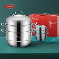 Panier à vapeur en acier inoxydable à approvisionnement direct d'usine Yolecen grande capacité Double Triple couche pour un usage domestique pour les petits pains cuits à la vapeur