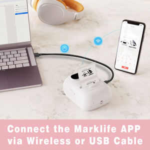 Marklife Portátil Mini Impressora Térmica Uso Doméstico Label Maker Sem Tinta para Revistas e Projetos DIY Estoque de Papel Térmico - Product Image 4