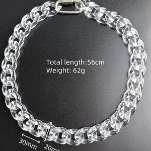 Collana con Catena Cubana Creativa Europea, Collana Punk Cool in Acrilico Trasparente per <span class=keywords><strong>Mio</strong></span> <span class=keywords><strong>Figlio</strong></span> - Product Image 6