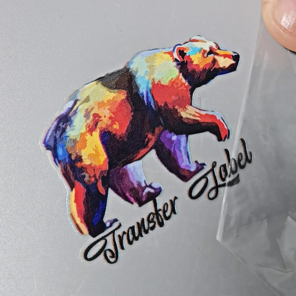 Modieuze Aangepaste Afdrukken 3D Logo Uv Transfer Sticker Voor Glas Uv Vernissen Sticker Label Vinyl Overdraagbaar