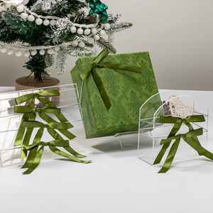 Noeuds en satin de haute qualité, vert premium, avec élastique, grande taille, noeuds artisanaux pour emballage cadeau, décoration de mariage, arbre de Noël - Product Image 6