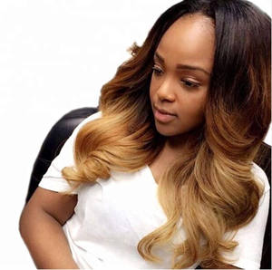 批发10a级印度原装处女雷米人发1b 4 27织宽松波浪形三色毛发束 - Product Image 1