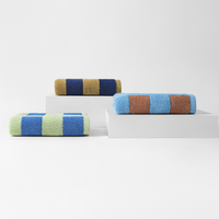 Colorful Checkered Cotton Towels with Embroidery Colorful Square Wholesale Home Use Soft Absorbent Gym Towel Hand Towels