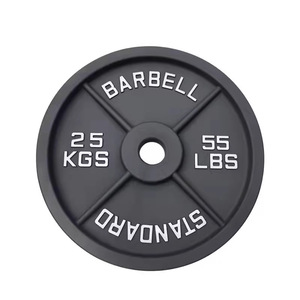 CZFIT Discos de Pesas de Hierro Fundido Pintados, de Orificio Grande, 4 Nervaduras, Negros, Duraderos, Antideslizantes, para Gimnasio Comercial, Fitness en Casa, Levantamiento de Pesas - Product Image 5