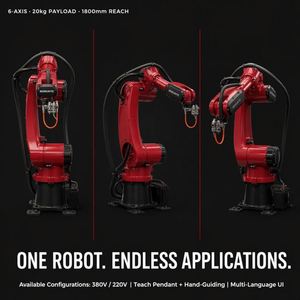 Bras de robot de peinture industrielle à 6 axes, charge utile de 20 kg, rayon d'action de 1800 mm, pour les lignes de production de revêtements automobiles et métalliques - Product Image 3