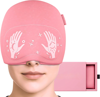 Masque oculaire réutilisable intégré avec système coulissant pour soulager les maux de tête 360 °   Chapeau de compression avec gel rafraîchissant pour soulager les tensions, les stress et les migraines