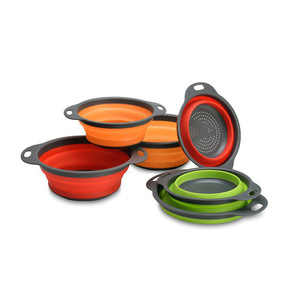 <span class=keywords><strong>Panier</strong></span> de lavage pour fruits et légumes, passoire de cuisine de qualité alimentaire, ensemble de passoires pliables, <span class=keywords><strong>panier</strong></span> passoire rond avec poignée - Product Image 1