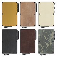 Porte-cartes de crédit CardHoda en métal, portefeuille antivol RFID, fermeture éclair en aluminium, blocage RFID court, en cuir PU et lin, grand format