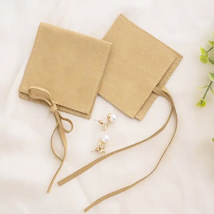 Hot Selling Small MOQ Suede Jewelry Packing Pouch Display Microfiber Suede <b>Gift</b> Jewelry Pouch Bag with Inserts Custom Logo - Product Image 3