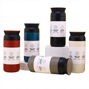 Thermos isotherme portable en acier inoxydable 304 de style japonais, 350 ml/500 ml, pour étudiants, simple, pour café froid, idéal pour l'extérieur - Product Image 1