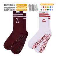 Chaussettes de yoga de haute qualité pour femmes, antidérapantes, avec grip, chaussettes de Pilates, design de logo personnalisé