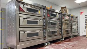 Lò nướng bánh pizza bằng gas & điện công nghiệp 1/2/3 tầng - Nhà sản xuất OEM 2/4/6 khay cho bánh mì & bánh ngọt - Product Image 3