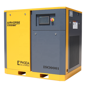 เครื่องอัดอากาศอุตสาหกรรมแบบเงียบ AirHorse รุ่นที่ดีที่สุด 22KW 37KW 55KW PM VF แบบสกรูโรตารี่ พร้อมเครื่องทำลมแห้งและลมอัด - Product Image 1