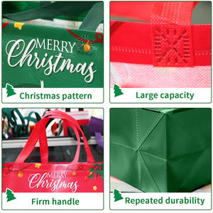 Bolso de mano con asa de cinta no tejida para Navidad, bolsa de regalo ecológica y bolsa de compras con logotipo personalizado al por mayor - Product Image 6