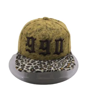 Hot Bán 3D Thêu 100% Bông Snapback Hat Biểu Tượng Tùy Chỉnh Có Thể Điều Chỉnh Leopard In Phẳng vành Được Trang Bị Cap