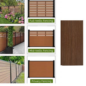 Clôture de jardin moderne en composite <span class=keywords><strong>bois</strong></span>-plastique avec poteaux en aluminium fixés - Product Image 3