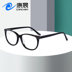 Montures de lunettes Conchen ovales plates anti-lumière bleue, monture complète en acétate, unisexe, Wenzhou 8014 - Product Image 4