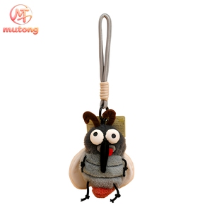 Divertido Llavero de Peluche de Insecto <span class=keywords><strong>con</strong></span> Sonido, Alas que Hacen Ruido, Mini Colgante de Peluche Suave para Mochila Escolar, Decoración para Llaves de Coche, Amuleto de Insecto para Bolsos - Product Image 1