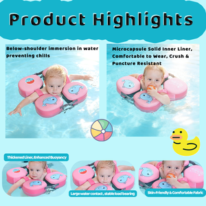 Flotador <span class=keywords><strong>de</strong></span> Natación para Bebés WaterDream, Anillo <span class=keywords><strong>de</strong></span> PVC No Inflable para <span class=keywords><strong>Piscina</strong></span>, Flotador <span class=keywords><strong>de</strong></span> Seguridad para Niños, Portátil, Impermeable, Color Rosa - Product Image 2