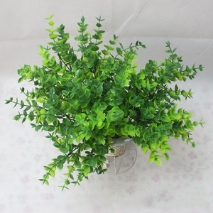 Fausses fleurs <span class=keywords><strong>d</strong></span>'<span class=keywords><strong>eucalyptus</strong></span> artificielles en plastique, 7 branches, vente en gros, pièces - Product Image 1