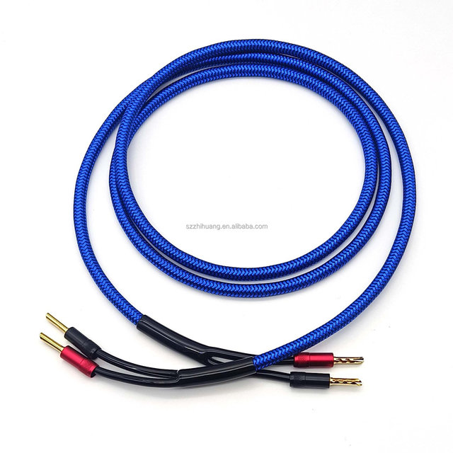 Pure Copper Banana Plug to Banana Plug Hi-Fi Speaker Wire for Audio Amplifier Loudspeaker & Microphone Systems