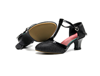Chaussures de danse latine professionnelles pour femmes, talon de 5 cm, semelle en daim, chaussures de performance Tango Salsa, confortables et respirantes