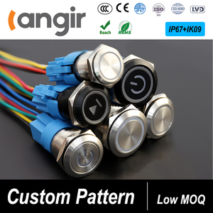 Interruptor de botón de 19mm Metal impermeable IP67 12V 24V DC botón de presión para sistema de Panel de Control Industrial - Product Image 6