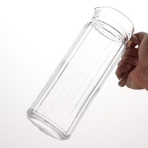 <b>Large</b> Capacity Glass Cold Water <b>Kettle</b> Set 2 Pcs Duck Bill Striped Teapot with Lid Household Juice Jug Cool Water Pitcher - Product Image 5