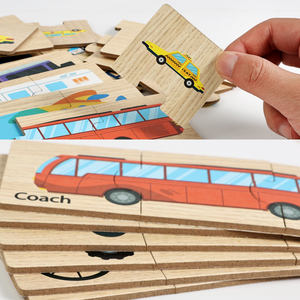 Детские развивающие пазлы для раннего обучения, игра на сопоставление английских слов, двусторонняя деревянная головоломка с алфавитом - Product Image 6