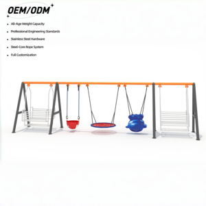 Structure de jeu extérieure multifonctionnelle pour enfants : balançoire, structure d'escalade, barres de singe, fonctionnalités personnalisables - Product Image 1