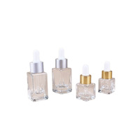 En stock – Flacon compte-gouttes carré à fond épais de 5 ml, 10 ml, 30 ml, 50 ml pour échantillons d'huiles essentielles – Verre original