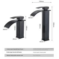 Robinet cascade pour lavabo NES-GB01, robinet de lavabo monotrou en acier inoxydable chaud et froid pour meuble de salle de bain et évier de comptoir