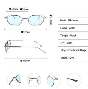시피어 선글라스 프레임 맞춤 로고 도매 클래식 안경 핫 트렌디 오벌 럭셔리 빈티지 원형 메탈 선글라스 - Product Image 2