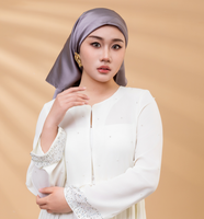 Hijab instantané en satin de soie de qualité supérieure, foulard carré, mouchoir, blanc Koweït, Jilbab confortable pour usage quotidien, vente en gros personnalisée