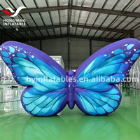 Sculpture de papillon gonflable colorée personnalisable en tissu Oxford, accessoire insecte pour décorations événementielles, publicité extérieure 5m